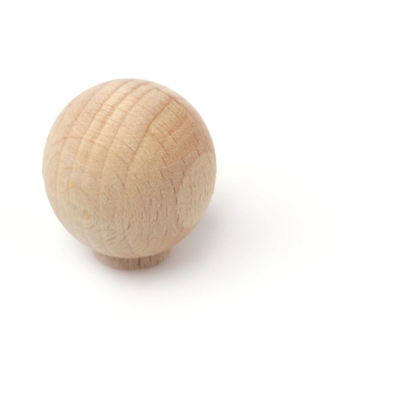 Pomolo stile classico, Faggio, Faggio Grezzo, 30 mm di diametro. Marchio REI