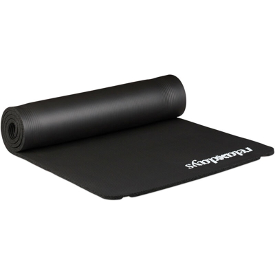 Tappetino da Yoga, 1 cm, Tappeto da Fitness, Accessori per Pilates & Aerobica, Sport, LxP 60 x 180 cm, Nero