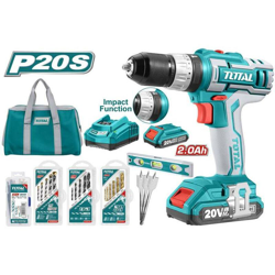 Total - Trapano a Percussione, 2 Batterie, 42 Accessori e Punte, Borsa precio