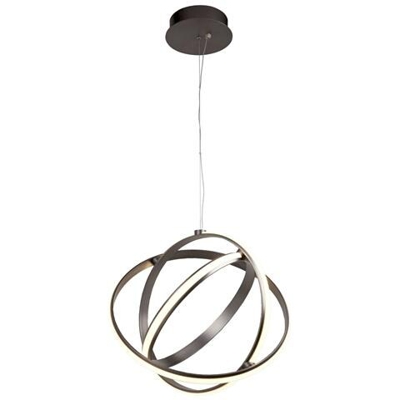 Sospensione A Soffitto Sferica Con Led Integrato 1 Nichel Satinato Spazzolato, Bianco