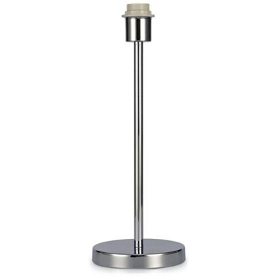 Lampada Da Tavolo Media Base Rotonda Senza Paralume, Interruttore In Linea, 1 Luce E27 Cromo Lucido