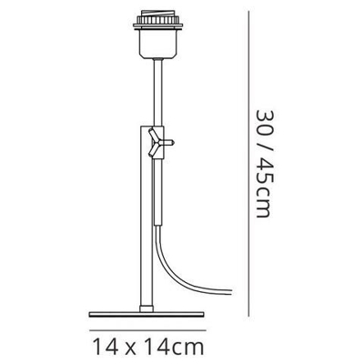 Lampada Da Tavolo Telescopica (paralume Venduto Separatamente) 1 Luce E27 Nera, Cromo Lucido