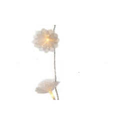Lumineo - GHIRLANDA LUMINOSA CON FIORE BIANCO CALDO 20 LED 3.8m+3m distanza fiore 20cm en oferta