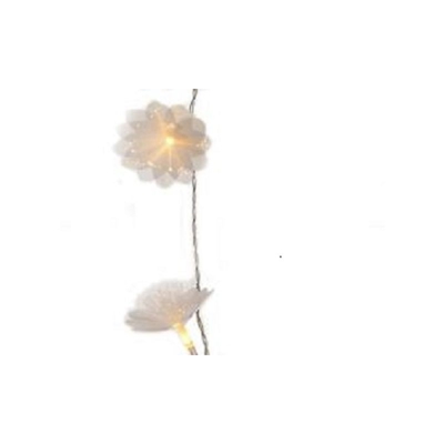 Lumineo - GHIRLANDA LUMINOSA CON FIORE BIANCO CALDO 20 LED 3.8m+3m distanza fiore 20cm