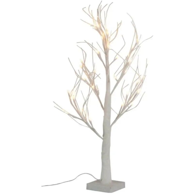 Lgvshopping - Albero Glitter di 60 cm in Plastica Bianco 11x11x60 36 Led Decorazione Natale
