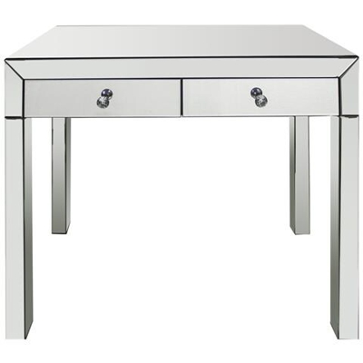 Tavolino Consolle Luxury Con 2 Cassetti, 91x74x41 Cm Argento