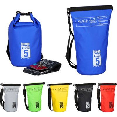 Zaino impermeabile Ocean Pack 5L borsa stagna ultraleggera sacca dry bag da kajak vela sci snowboard blu