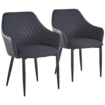 Set Di 2 Sedie / Poltrone Louisa Nero
