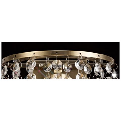 Applique 1 Luce E14 Switched Ottone Antico, Sfera Cristallo