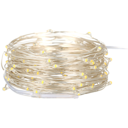 Controllo vocale, telecomando, stringa di luci musicali, 10 metri 100 luci, scatola batteria, bianco caldo en oferta