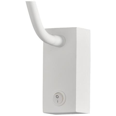 Lampada Da Parete, Reader 1l 3w Led A Testa Quadrata Spot, 3000k, 135lm, Base Rotonda Bianco Opaco