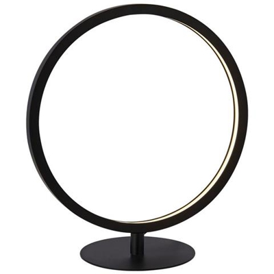 Lampada Da Tavolo Ad Anello A 1 Luce Led, Nero Opaco