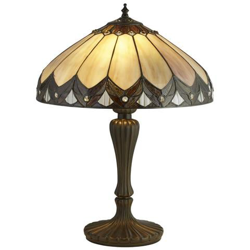 Lampada Da Tavolo Tiffany 2 Luci Bronzo Antico, Nero, Marrone, Viola, E27 precio