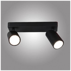 Faretto Lineare 2 Luci Gu10, Nero Opaco precio