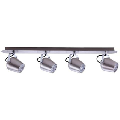 Faretti Moderni Nickel Satinato A 4 Luci Led, Gu10