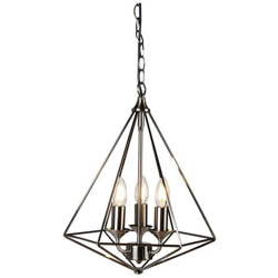 Lampadario A 3 Luci In Argento Antico, Attacco E14 en oferta