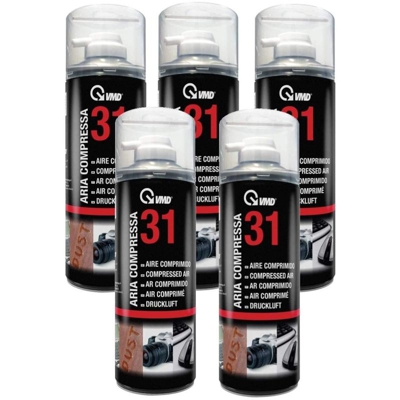 5 Bombolette Spray Aria Compressa 400Ml Con Convogliatore 31 - Vmd