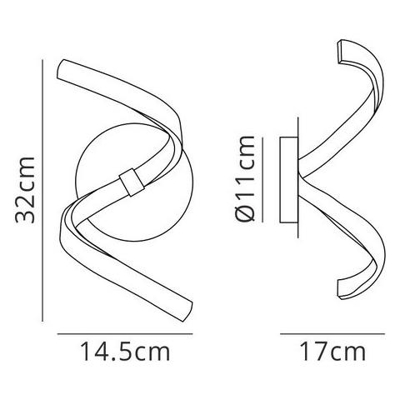 Applique Touch Dimmer 10w Led 3000k, 850lm, Argento, Acrilico Satinato, Cromo Lucido