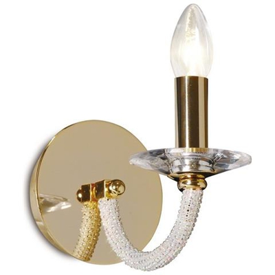 Applique Switched 1 Candela Luce Oro, Cristallo