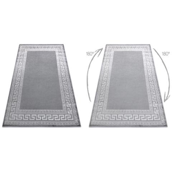 Tappeto Mefe Moderne 2813 Telaio, Chiave Greca - Structural Due Livelli Di Pile Grigio Toni Grigio E Argento 240x330 Cm características