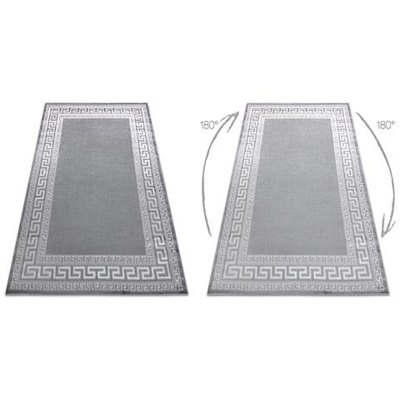 Tappeto Mefe Moderne 2813 Telaio, Chiave Greca - Structural Due Livelli Di Pile Grigio Toni Grigio E Argento 240x330 Cm