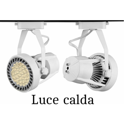 B&s - Porta faretto lampada led par30 bianco luce calda 45w faretto asta binario