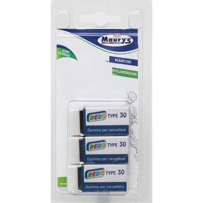 Maury'S Gomma Mini Bianca 3 Pz