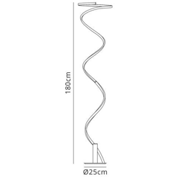 Lampada Da Terra 180cm, Led 42w, 4000k, 3360lm, Bianco E Cromo características