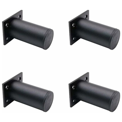 Set di 4 gambe per mobili regolabili nere opache 38x80mm gambe per mobile TV in lega di alluminio per tavolino da caffè, gamba di supporto per divano