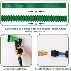 Tubo da Giardino Espandibile 75FT Multifunzione A Prova di Perdita Tubo dell'Acqua con 8 modalità Spray e 3/4'e 1/2' Connettore per Irrigazione precio