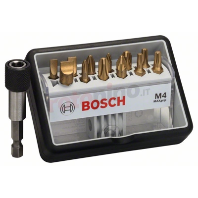 Bosch - Set Robust Line di bit di avvitamento M Max Grip, 12 +1 pz.