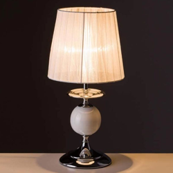 Lampada da tavolo Lume da Comodino in Acciaio e Tessuto Bianco Abatjour 20x41 precio
