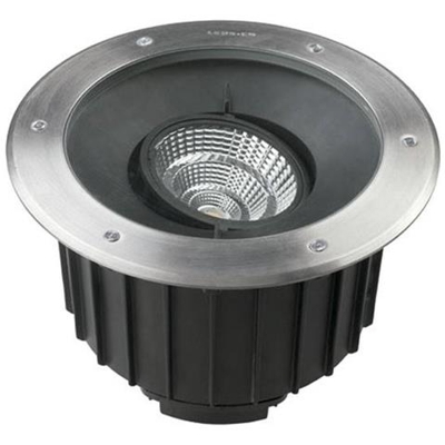 Faretto Da Incasso A Terra Da Esterno A Led In Acciaio Inox Lucido 1-10v Dimmerabile 30cm 3820lm 3000k Ip67
