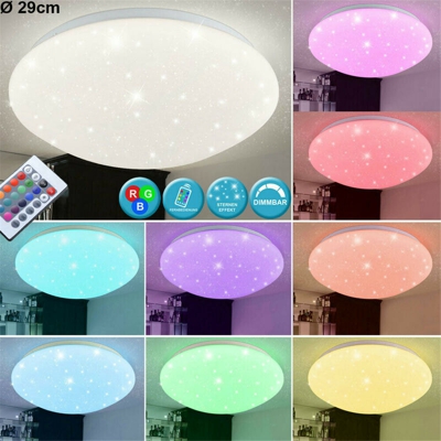 Plafoniera LED Nordic Smart RGB Lampada da corridoio romantica rotonda con camera da letto stellata e balcone con telecomando