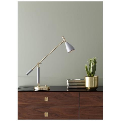 Lampada Da Tavolo A 1 Luce In Ottone, Grigio Caldo