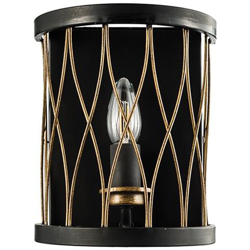 Applique Da Parete A 1 Candela Per Interni Nero Opaco, Effetto Bronzo Rustico, Attacco E14 precio