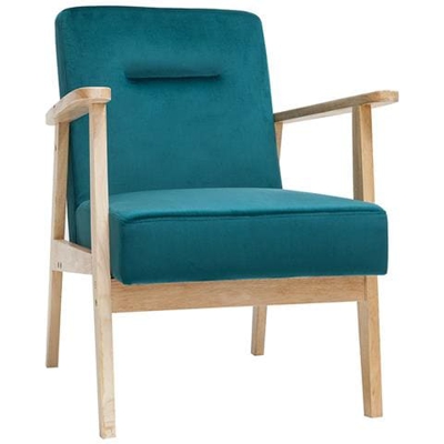 Poltrona Scandinava Grigia E Legno Chiaro Abyss