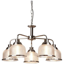 Sospensione A Soffitto A 5 Luci Multibraccio Argento, Bianco, E27 en oferta