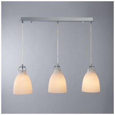 Sospensione Moderna A Sospensione Cromata A 3 Luci Con Paralume In Vetro, Attacco E14