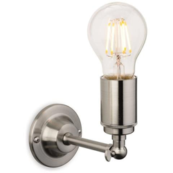 Applique Da Parete A 1 Luce Per Interni In Acciaio Satinato, Attacco E27 precio