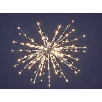 Twigball stella con punte appendibile a soffitto con LED effetto flash decorazione natalizia per esterno -Ø40cm / Luce Calda