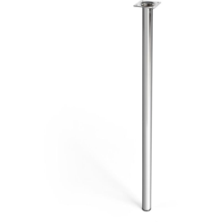 gamba cilindrica stile moderno per tavoli. Altezza di 70 cm. Realizzata in acciaio con finitura cromo brillante. Per il bricolage e il DIY. Misure en oferta