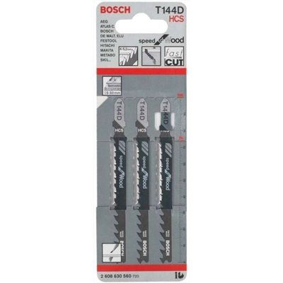 Bosch lame per Seghetto Alternativo Legno 5-50 mm Blister 3 lame T144d 2608630560