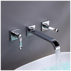 Montaggio A Parete Rubinetto Lavabo Con Finitura Cromata In Metallo en oferta