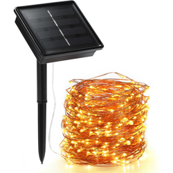 Stringa di luce solare, 100 luci, bianco caldo en oferta
