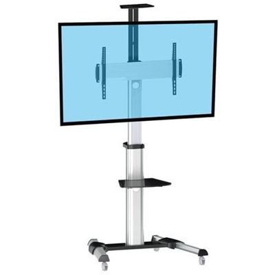 030-2030 Supporto Da Pavimento A Colonna Per Tv Lcd Led Da 37-70''''- Ruotabile, Altezza Regolabile 120-160 Cm, 2 Mensole