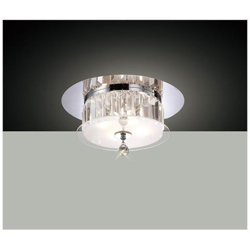 Plafoniera Rotonda 4 Luci Cromo Lucido, Vetro, Cristallo en oferta