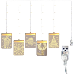 3D appendere le luci di Natale della stringa luce principale luce decorativa della stringa sala interna barriera di sicurezza] [costante bianco caldo precio