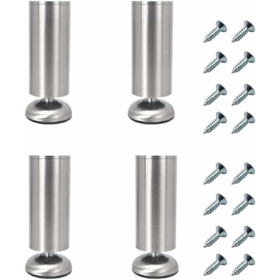 Set di 4 gambe per mobili regolabili lunghe 18 cm, extra spesse, in acciaio inossidabile, per impieghi gravosi, mobile per tavolino da caffè, gambe