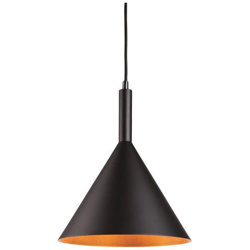 Lampadario A 1 Luce A Cupola Nera Con Interno Dorato, Attacco E27 precio